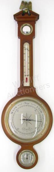 Appraisal: A vintage Federal style thermometer barometer hygrometer made by Airguide