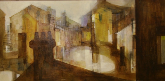 Appraisal: Susan Sheridan born Terrace Houses oil on board signed 'Susan