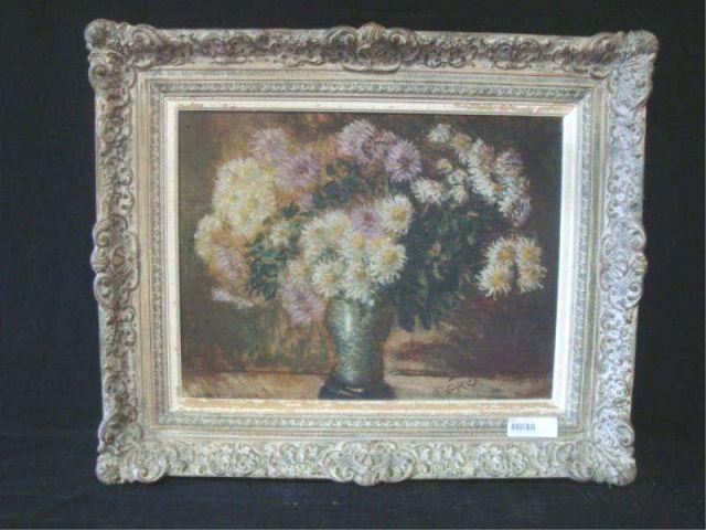 Appraisal: Signed Still Life Oil on Canvas SGD illegibly From a