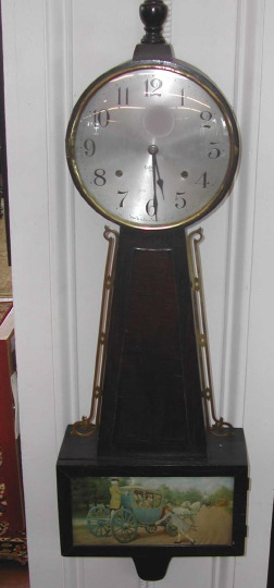 Appraisal: Gilbert Clock Company Brass-Mounted Mahogany Banjo Wall Clock second quarter