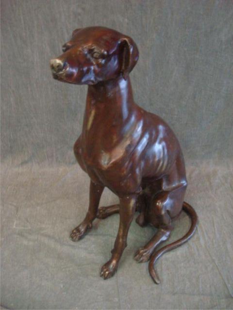 Appraisal: Bronze of seated dog high From a New Rochelle NY