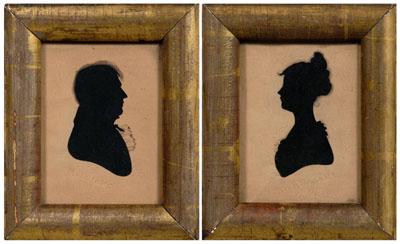 Appraisal: Pair Williams silhouettes Henry Williams Boston - bust of man