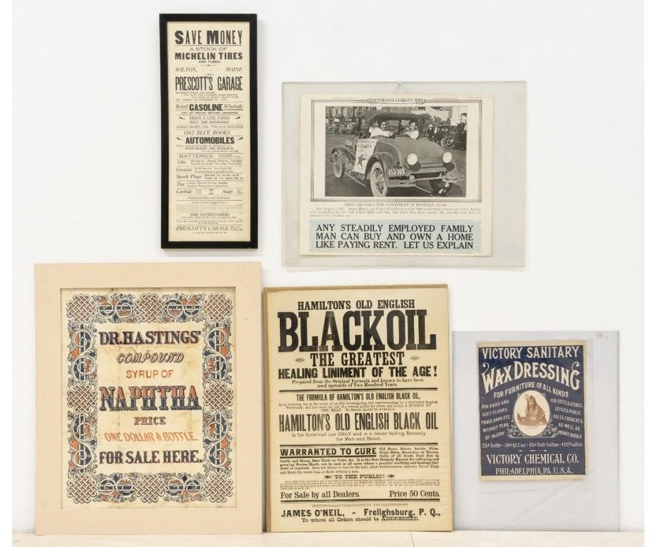 Appraisal: Five advertizing prints th c the largest Dr Hastings Compound