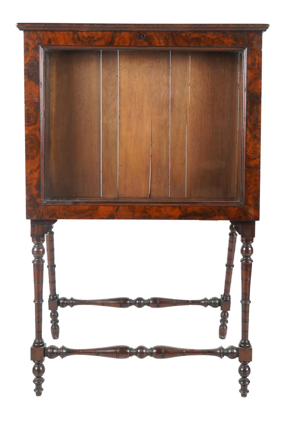 Appraisal: VICTORIAN MAHOGANY VITRINEthe top lifting to allow the glass-inset front