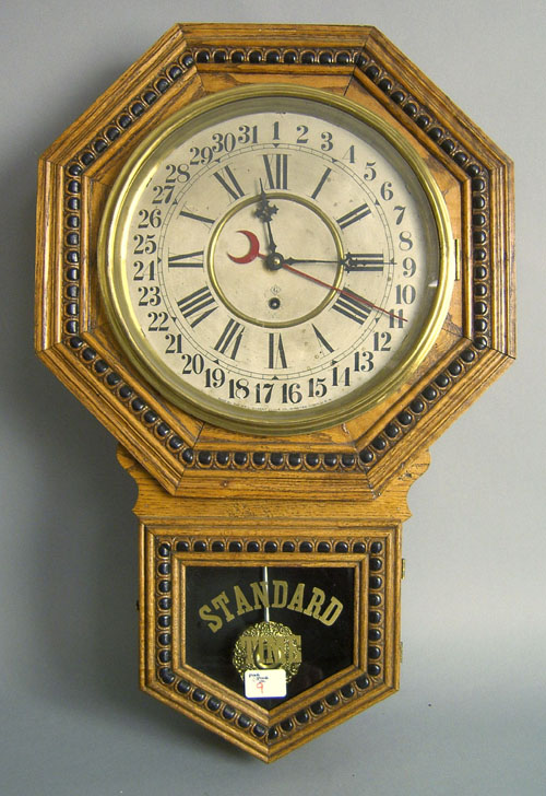 Appraisal: Gilbert Admiral oak regulator wall clock h