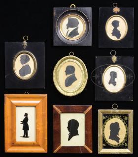 Appraisal: GROUP OF EIGHT FRAMED BUST SILHOUETTES GROUP OF EIGHT FRAMED