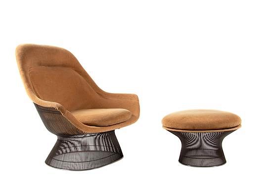 Appraisal: Warren Platner American - Lounge Chair and Ottoman Knoll USA