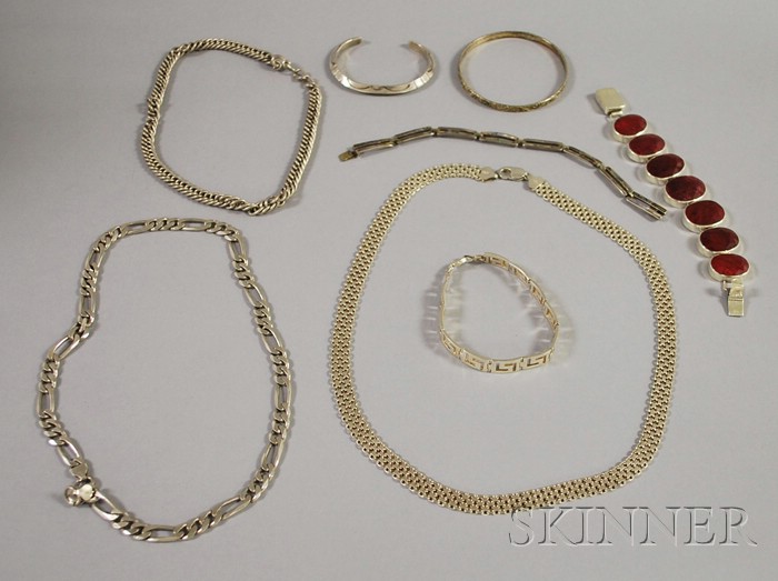 Appraisal: Small Group of Mostly Sterling Silver Jewelry including two Italian