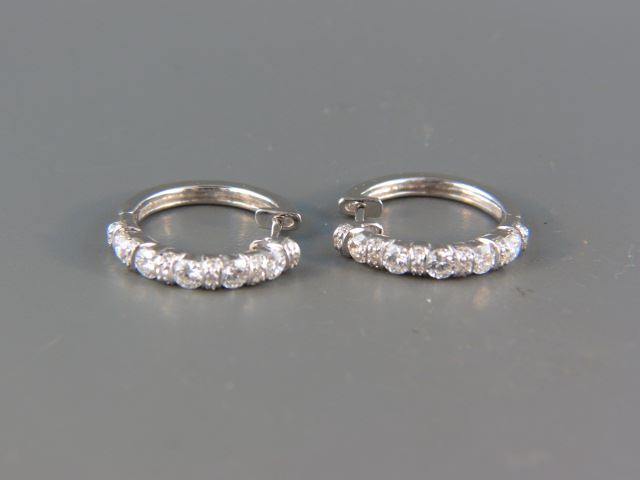 Appraisal: Diamond Earrings diamonds totaling carats in k white gold high