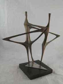 Appraisal: Paul Mount - An abstract bronze ''Ballet dancers'' signed on