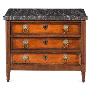 Appraisal: A Louis XVI Marble-Top Diminutive Commode th Century Height x