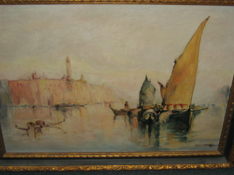 Appraisal: EDWIN WEINST AMERICAN EARLY TH CENTURY Venetian canal scene oil