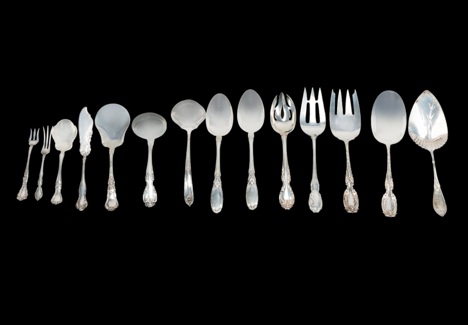 Appraisal: AMERICAN STERLING SILVER SERVING PIECES Selection of fourteen pieces of