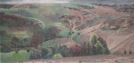 Appraisal: RUTH STAGE BRITISH B MEANDERING ROADS Signed with initials oil