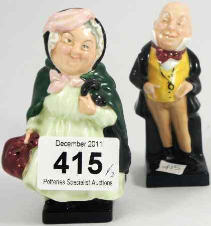 Appraisal: Royal Doulton China Dickens Miniature Figures Sairy Gamp and Micawber