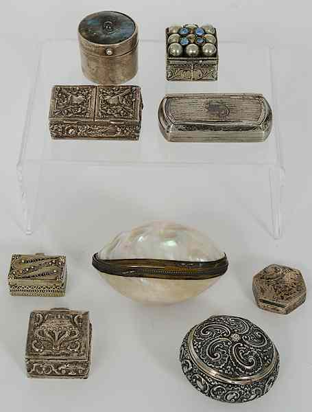 Appraisal: Silver Pill Boxes Italian Israeli and other all late th-