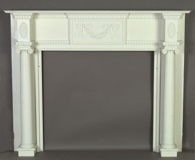 Appraisal: American Colonial Revival-Style Polychromed Fireplace Surround in the Adam taste