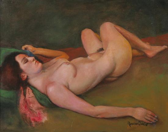 Appraisal: RICHARD CLIVE American - RECLINING NUDE signed lower right Oil