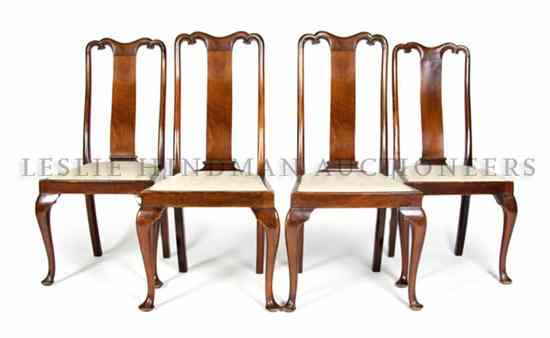 Appraisal: A Set of Four Queen Anne Style Chairs each having