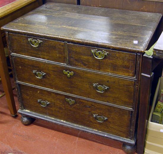 Appraisal: A QUEEN ANNE OAK CHEST with two graduated long and