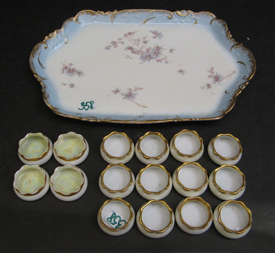 Appraisal: A GROUP OF SIXTEEN ROYAL AUSTRIA SALTS AND A LIMOGES