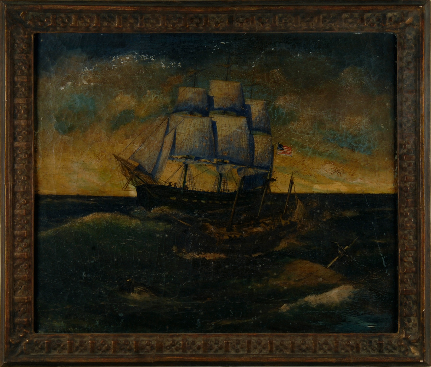 Appraisal: FRAMED PAINTING ARTIST UNKNOWN American Late th Early th Century