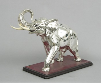 Appraisal: A Guerrini Collections Silver Plated Elephant Sculpture A Guerrini Collections