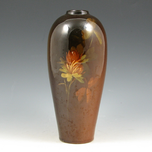 Appraisal: Cambridge Art Pottery standard glaze vase with hand-decorated clover Marked