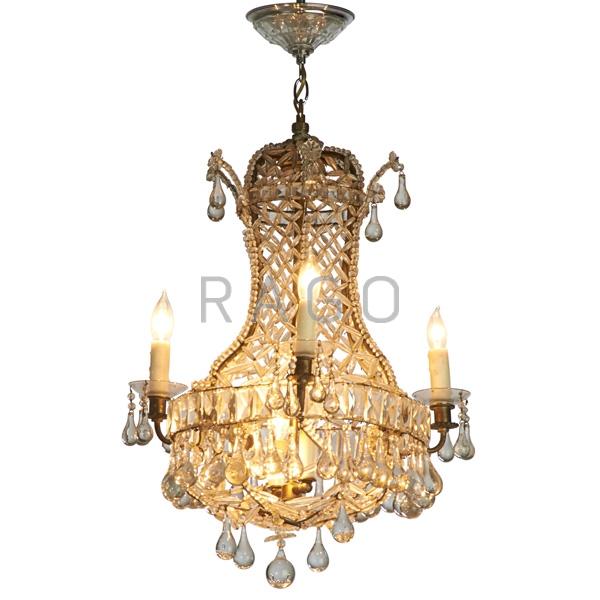 Appraisal: MAISON BAGUES Attr Chandelier Condition Report Several missing glass drops