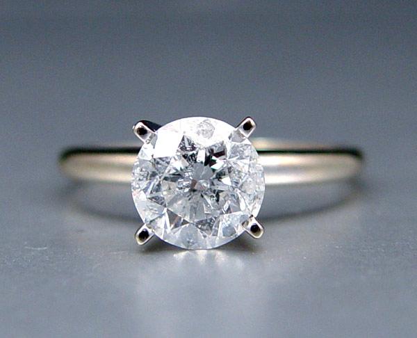 Appraisal: CT DIAMOND SOLITAIRE RING K white gold solitaire ring contains