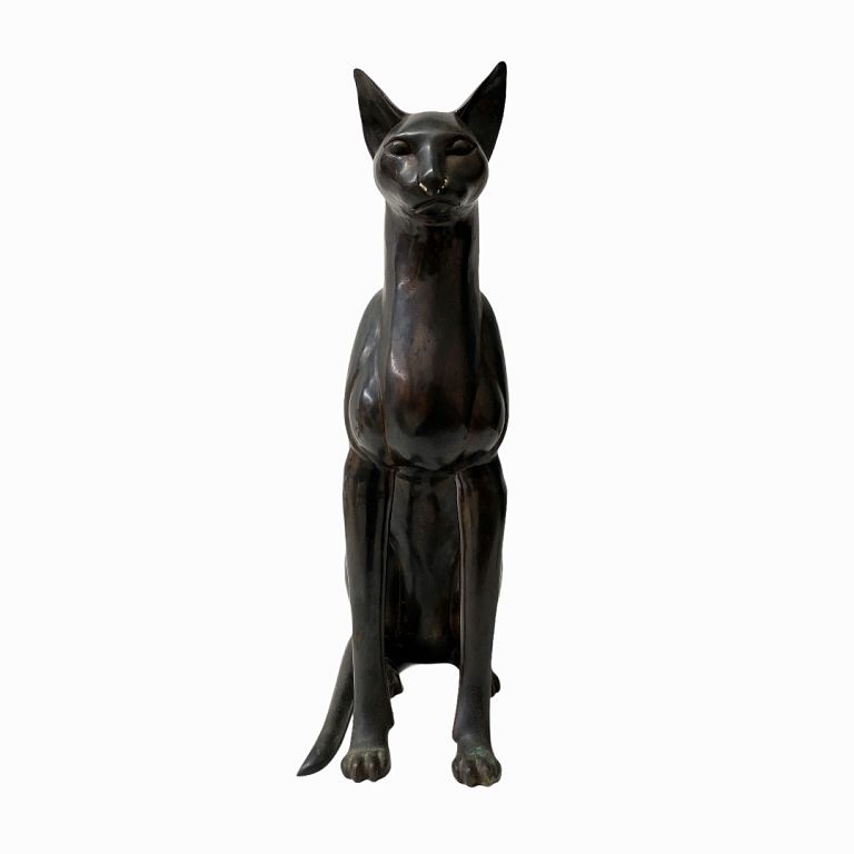 Appraisal: A Bronze Cat Sculpture A Bronze Cat Sculpture Measures inches