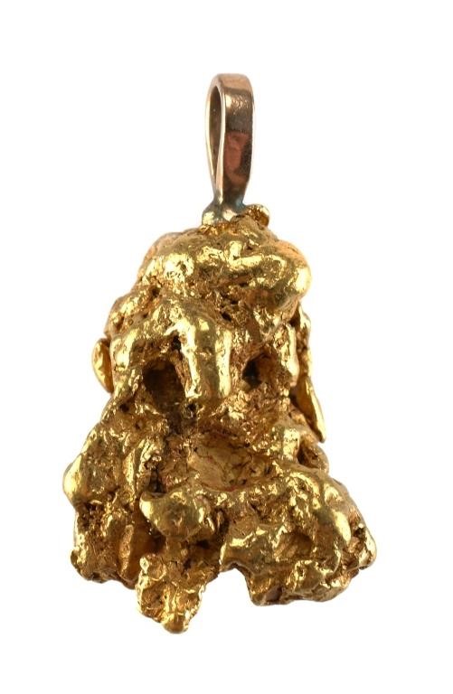 Appraisal: K NATURAL GOLD NUGGET NECKLACE PENDANTLarge natural form gold nugget