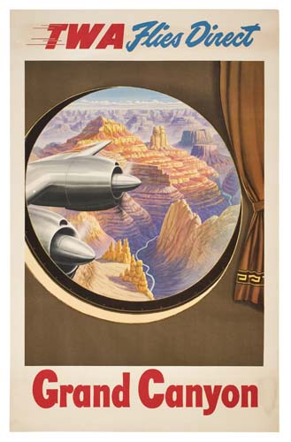 Appraisal: DESIGNER UNKNOWN TWA GRAND CANYON x inches Condition B discoloration