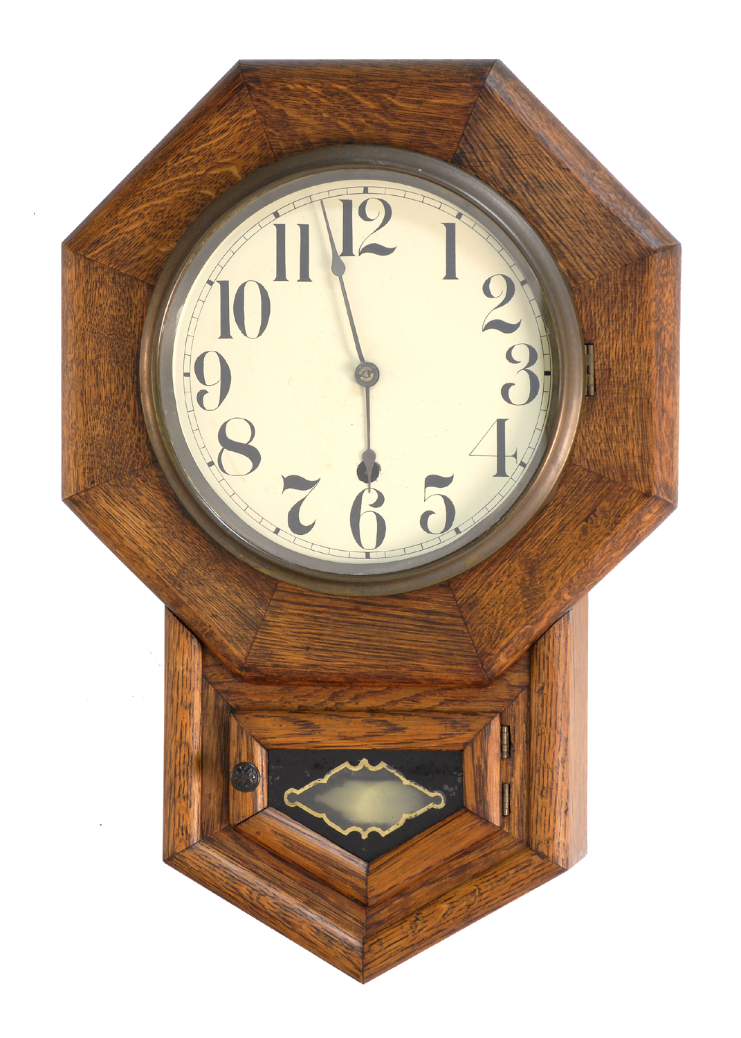 Appraisal: NEW HAVEN WALL REGULATOR CLOCK in oak case Height ConditionNot