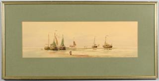 Appraisal: Watercolor Seascapes inc Gruppe st item American School watercolor and