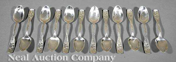 Appraisal: A Set of Twelve Antique American Sterling Silver Teaspoons Towle