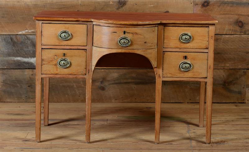 Appraisal: GEORGE III PINE DRESSING TABLE Of breakfront outline fitted with