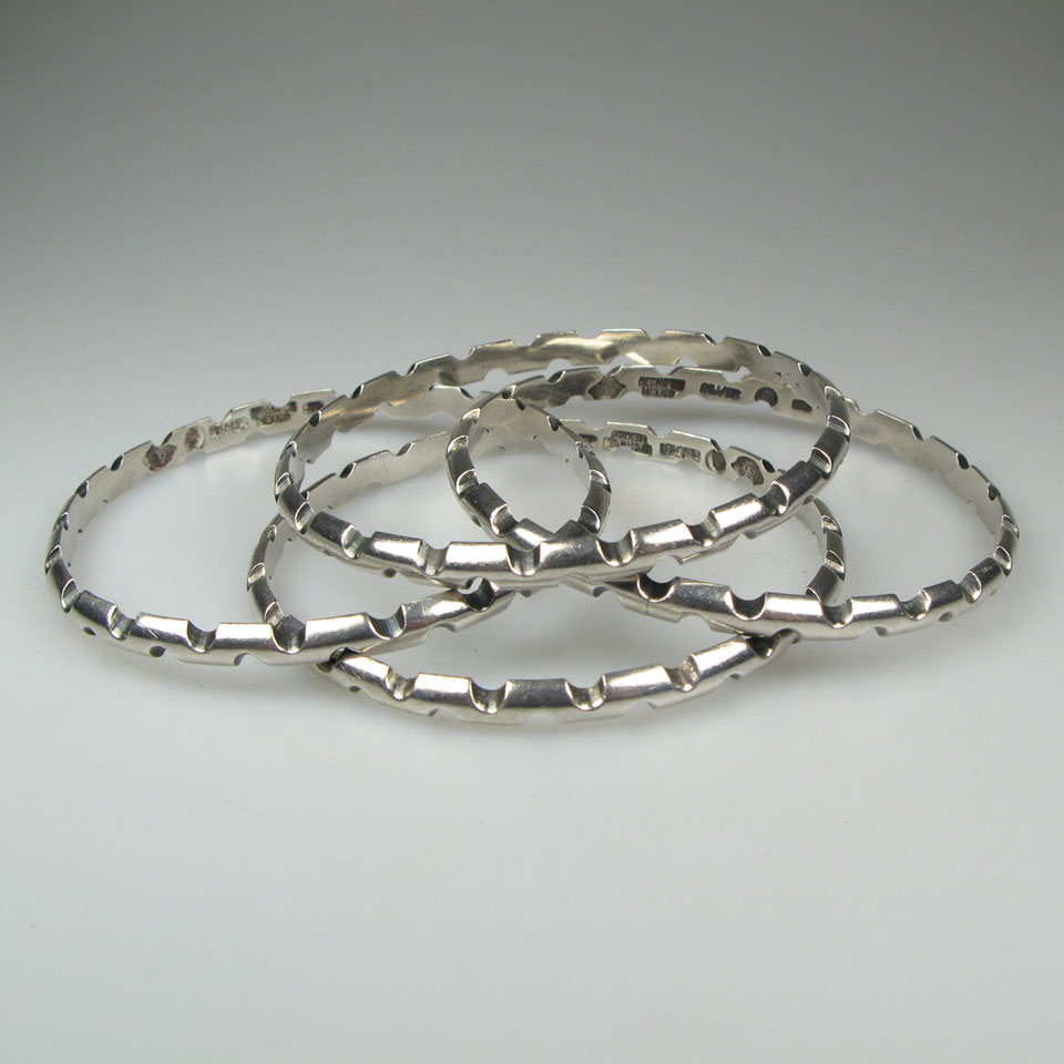 Appraisal: Set Of Antonio Pineda Mexican Sterling Silver Bangles Diameter -