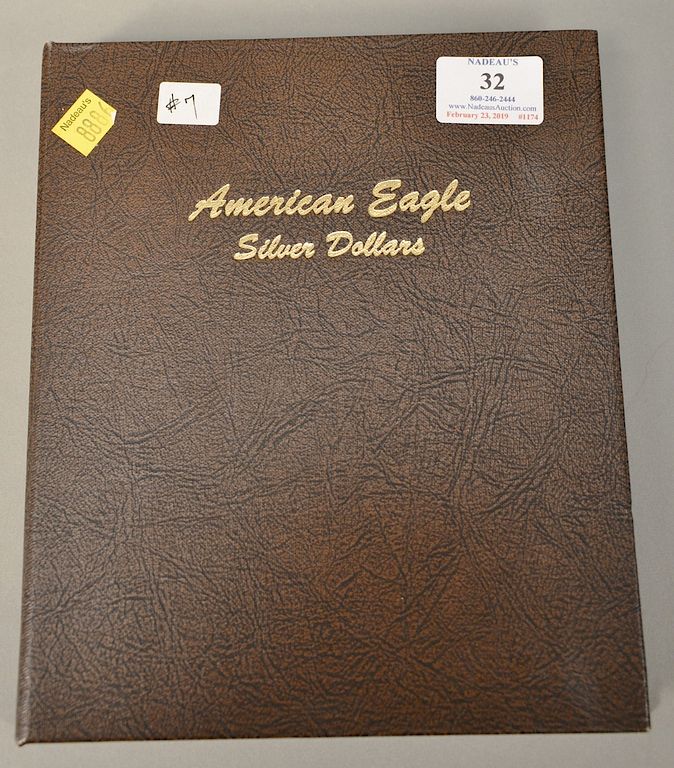 Appraisal: Brown Dansco album American Silver Eagles - pieces Brown Dansco