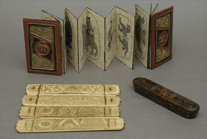 Appraisal: Two Thai Manuscripts Together with a Persian pen box box