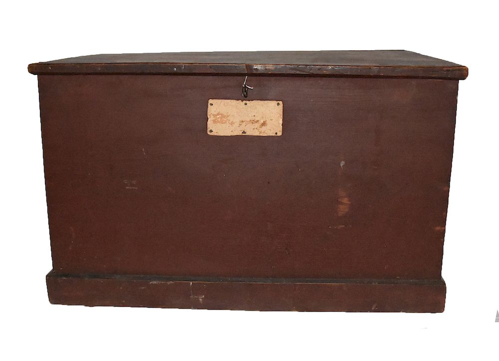 Appraisal: 's Primtive Painted Wooden Trunk 's Primative Painted Wooden Trunk