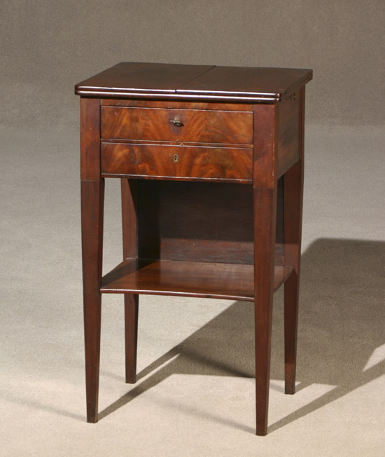 Appraisal: German Neoclassical Mahogany Dressing Table Circa - Having a double