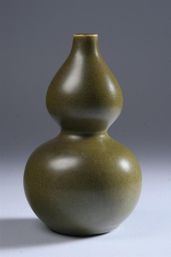 Appraisal: CHINESE TEA DUST GLAZED PORCELAIN DOUBLE GOURD VASE - in