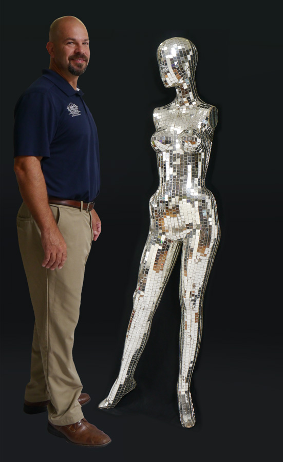 Appraisal: MOSAIC MIRRORED LADY MANNEQUIN Full body mannequin with no arms