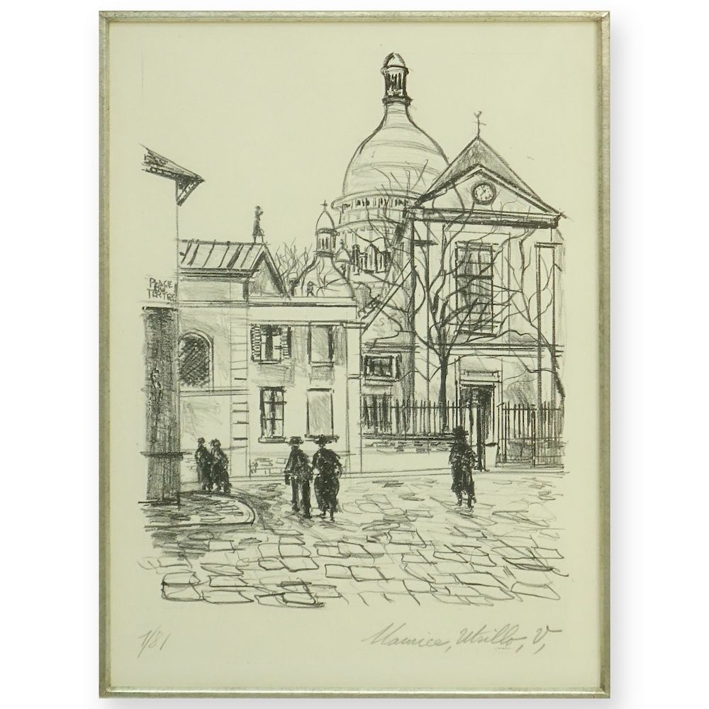 Appraisal: Maurice Utrillo - Lithograph on Arches Maurice Utrillo French -