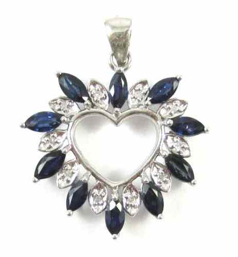 Appraisal: SAPPHIRE DIAMOND AND WHITE GOLD PENDANT The k white gold