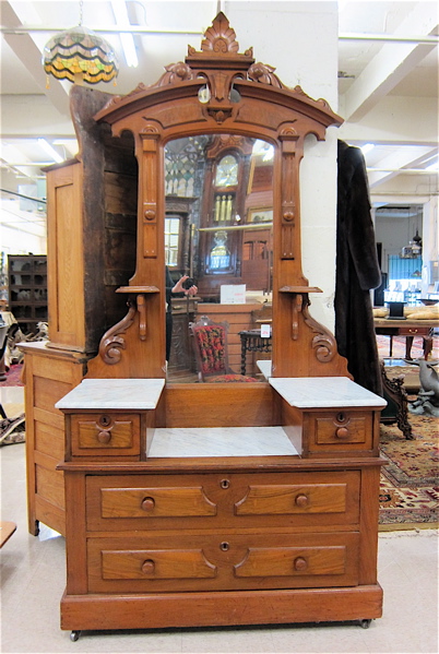 Appraisal: VICTORIAN WALNUT VANITY DRESSER Renaissance Revival design American c the