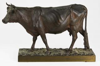 Appraisal: early th c bronze sculpture of a cow signed H