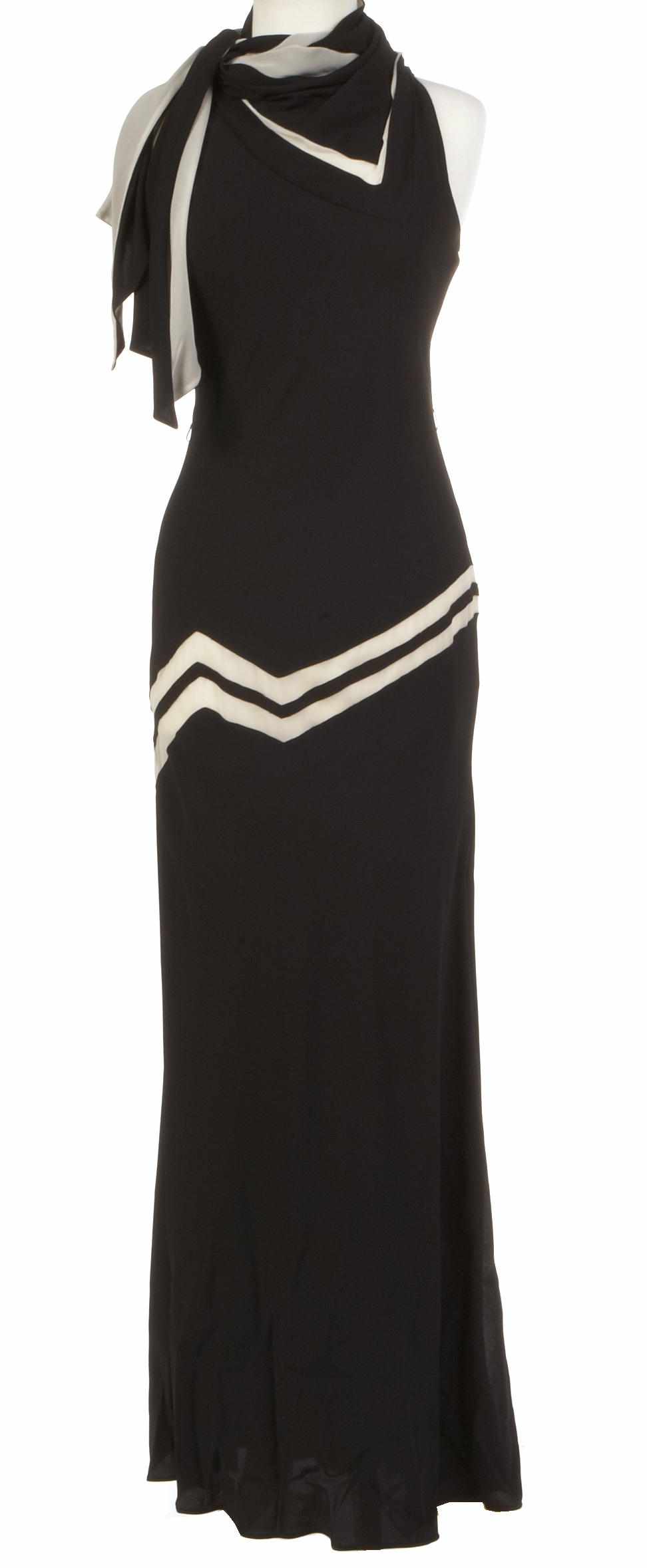 Appraisal: A Jackie Rogers black and cream chiffon halter gown size