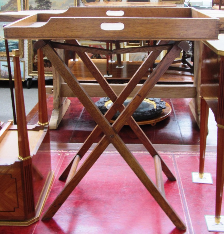 Appraisal: A Victorian oak butlers tray on later 'X' frame base